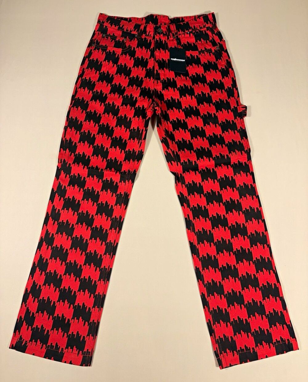 The Hundreds Men's 32 Red Townstooth Painter Pants NWT